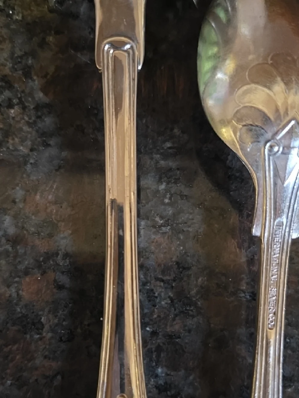 Ornate Silver-Color Serving Spoon and Pasta Fork Set - Classic Home Dining